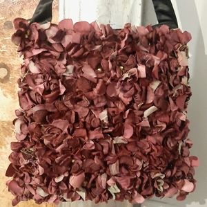 Burgundy Floral Handbag  Purse